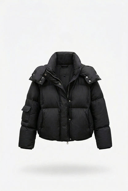 Faddox Puffer Jacket Cropped Dames Puffer Jas met Capuchon