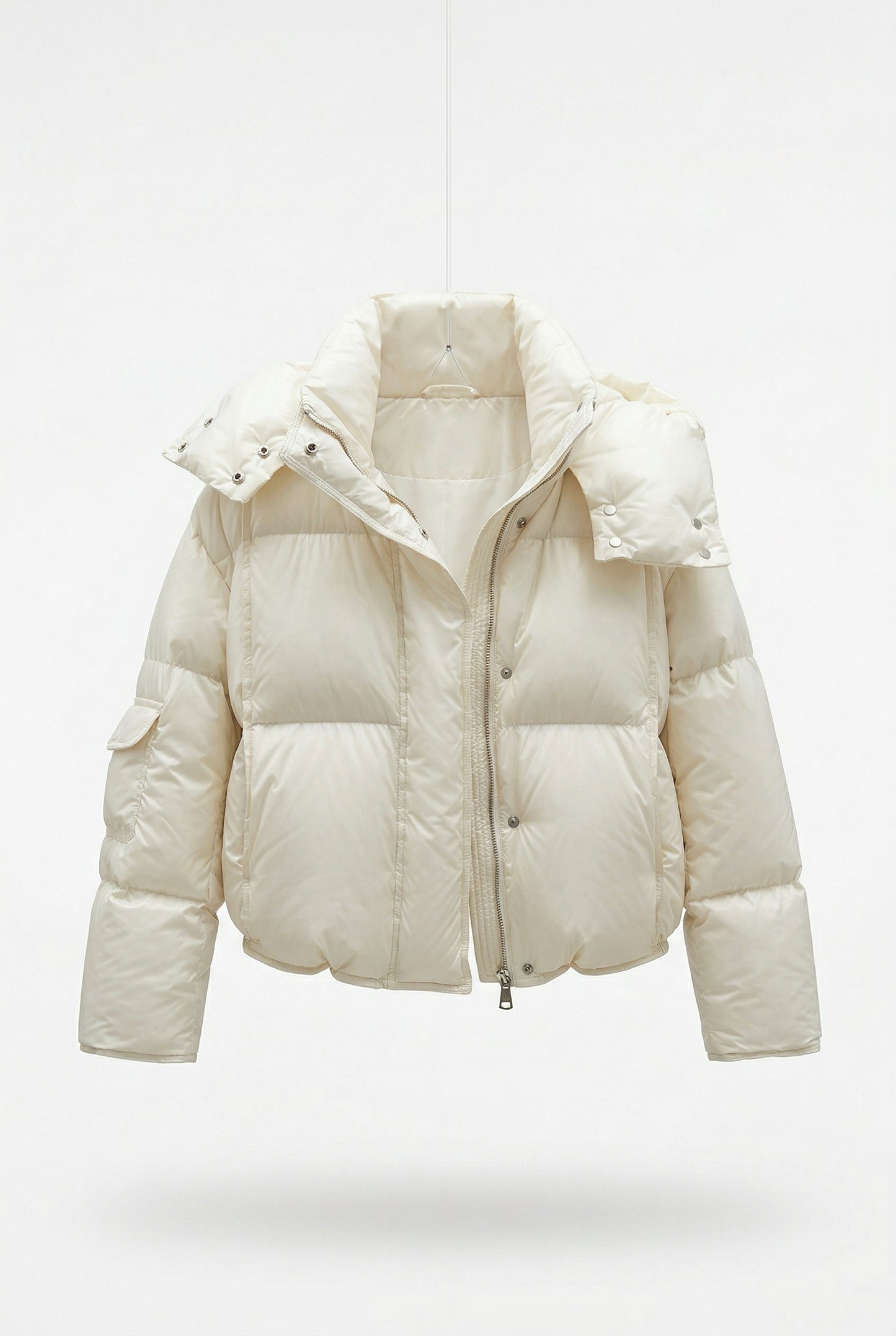 Faddox Puffer Jacket Cropped Dames Puffer Jas met Capuchon