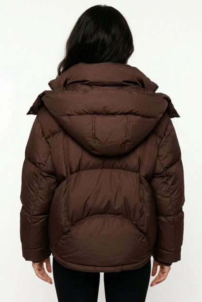 Faddox Puffer Jacket Cropped Dames Puffer Jas met Capuchon