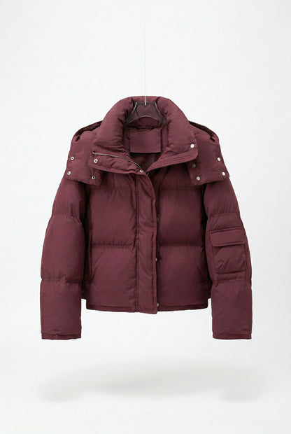 Faddox Puffer Jacket Cropped Dames Puffer Jas met Capuchon