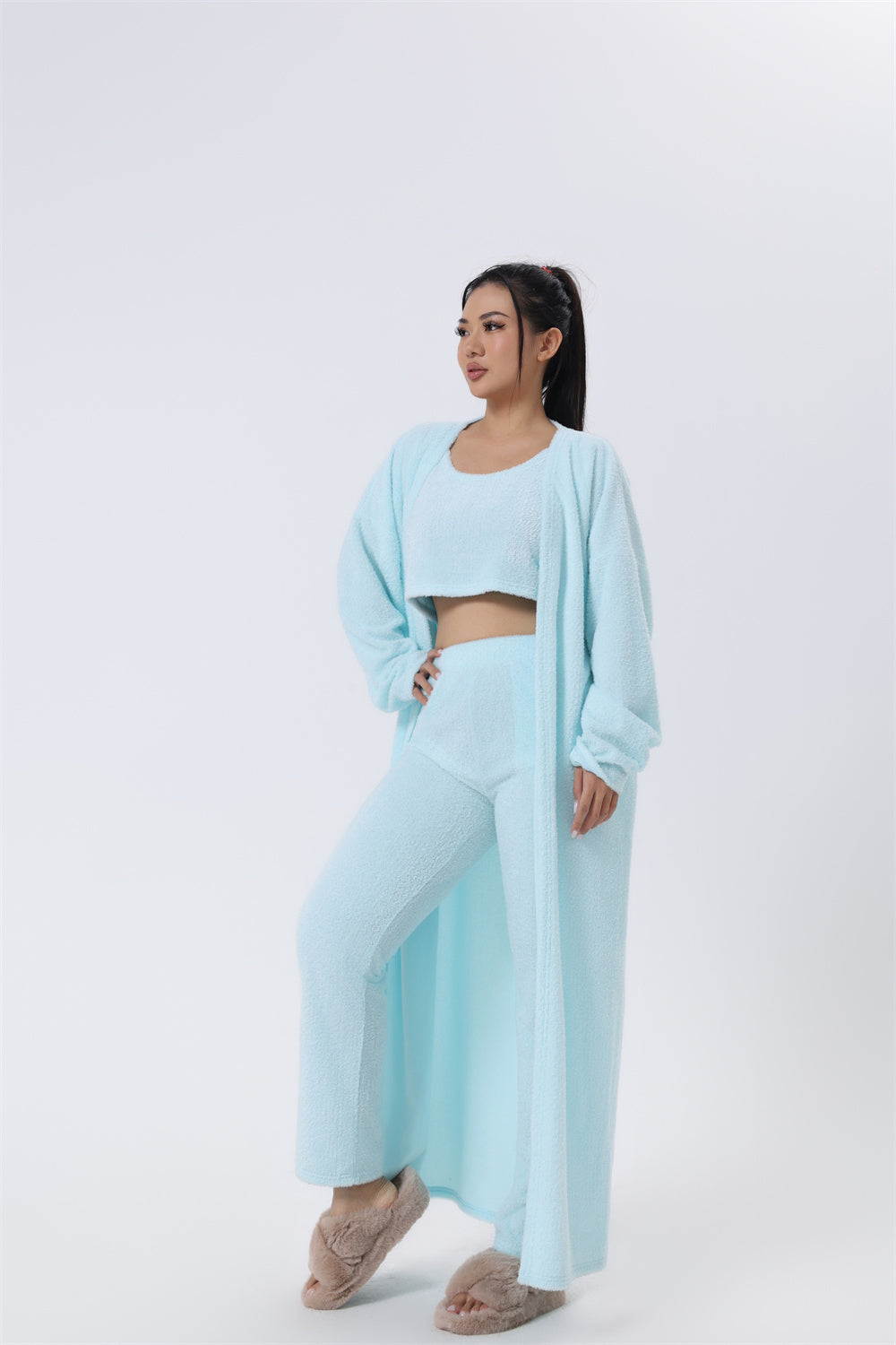 Avery 3-Delige Dames Lounge Set – Warme Zachte Pyjama / Huispak Dames