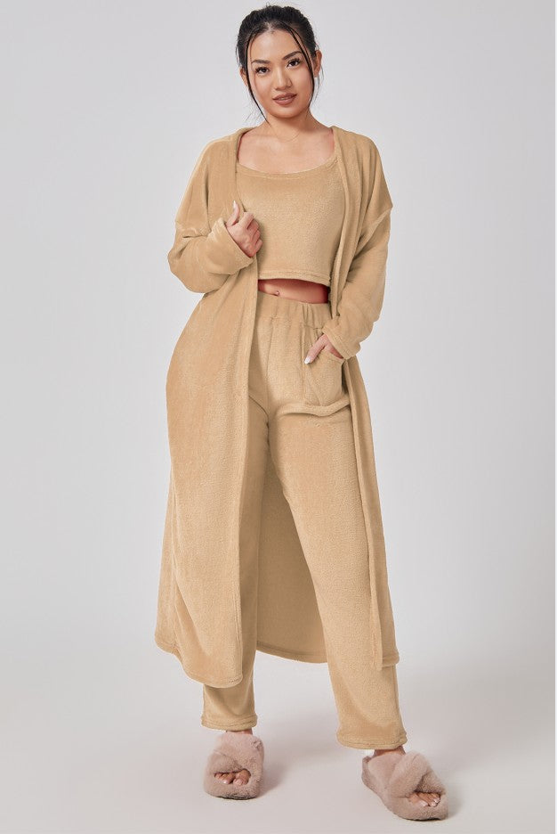 Avery 3-Delige Dames Lounge Set – Warme Zachte Pyjama / Huispak Dames