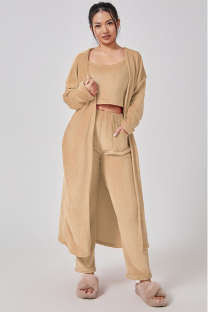 Avery 3-Delige Dames Lounge Set – Warme Zachte Pyjama / Huispak Dames