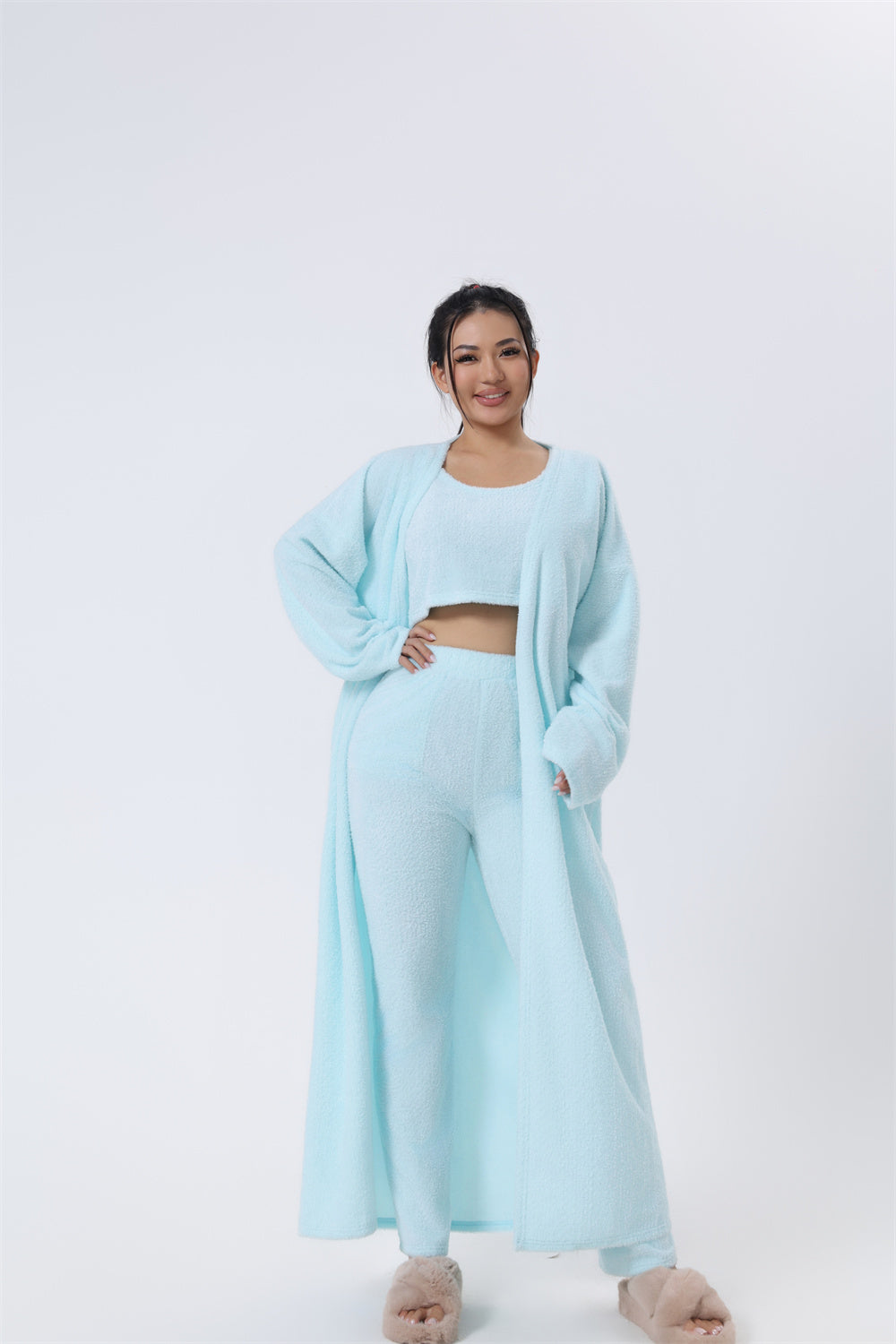 Avery 3-Delige Dames Lounge Set – Warme Zachte Pyjama / Huispak Dames