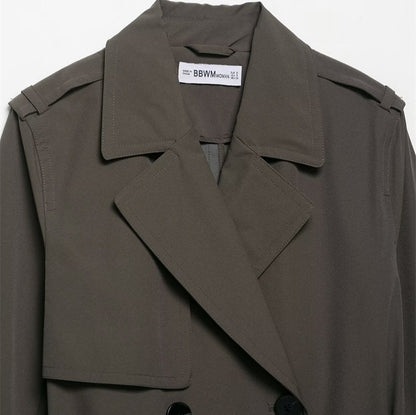 Madison Lange Dames Trenchcoat – Elegante Tijdloze Jas voor Lente & Herfst