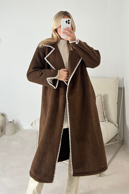 Addison - Omkeerbare Wollen Damesjas met Haaksluiting | Luxe Reversible Coat
