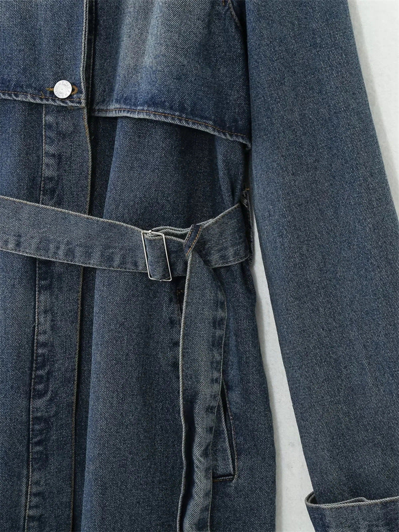 Harper Denim Trenchcoat – Donkerblauw